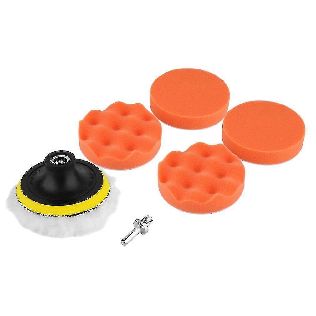 7pcs 4 Inch Polishing Sponge Buffer Pad M10 Drill Adapter Kit For Car Auto