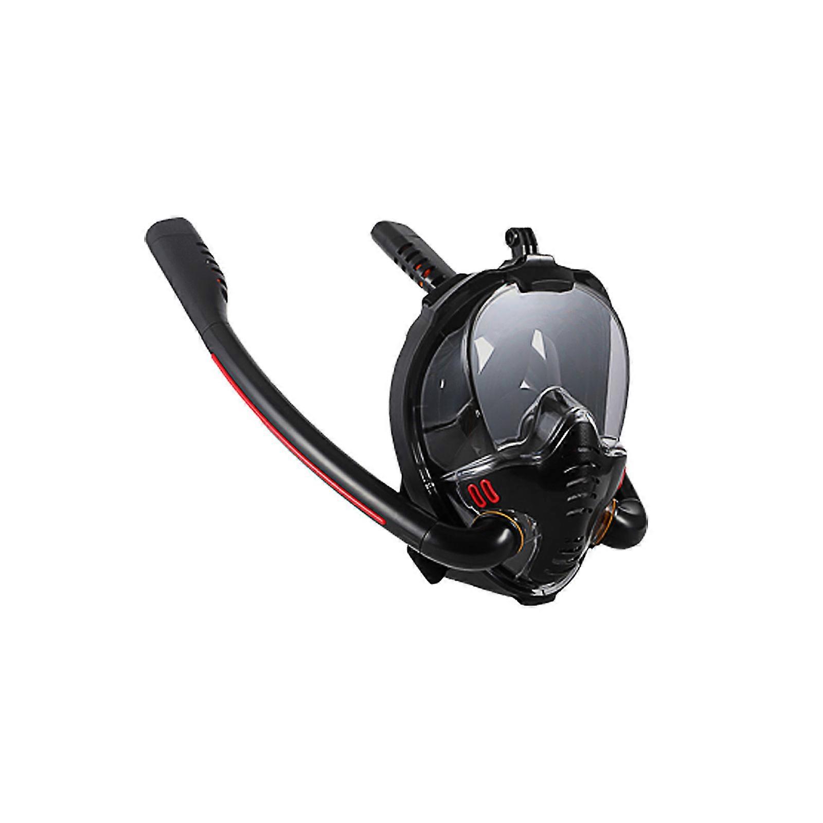 Diving Mask, Snorkel Mask, Full Mask, CO2, Safe Breathing, Effortless Breathing, 180 Field of View, Anti-Leak, Double Tubes with Camera Mount, Snorkel