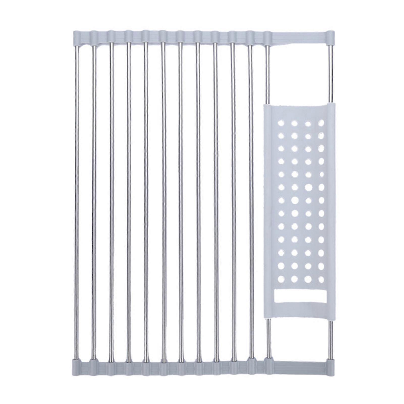 Stainless Steel Sink Drain Rack Rustproof Anti-Corrosion Foldable Design Dish Drying Rack Kitchen Multi-Functional Holder