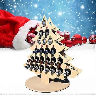 Weinflaschenregal Kreativer hölzerner Weihnachtsbaum Al cohol Halter Countdown Kalender 24 Tage Weihnachten Stand Wohnkultur