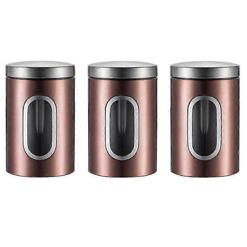 3pcs Tea Coffee Sugar Storage Canisters Jars Pots Kitchen Container Tins