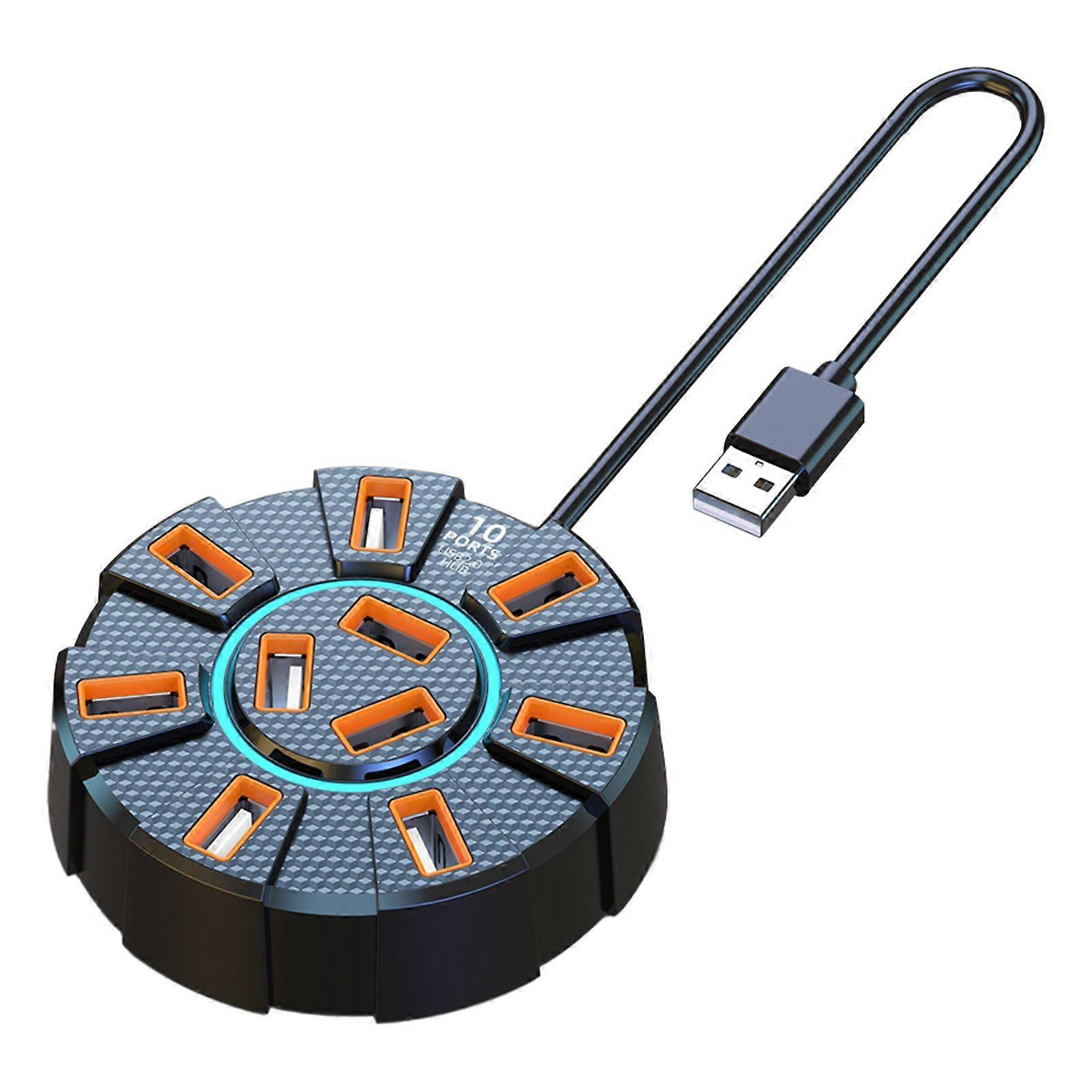 USB HUB Docking Station with 10 Ports High-Speed Data Transmission Anti-Interference Stable Connection Expansion Dock