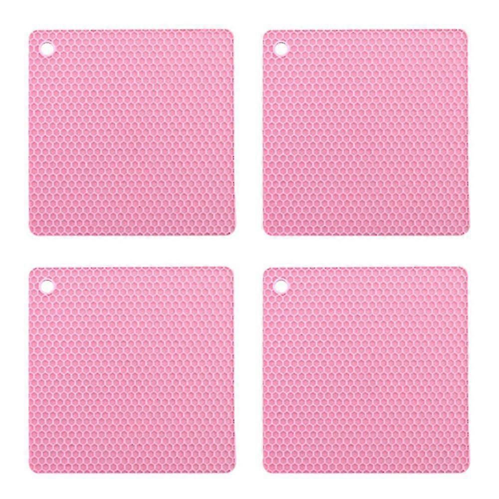 Hot Pads Spoon Rest, Multipurpose Trivet For Hot Dishers Heat Resistant Food Grade Silicone Set Of 4