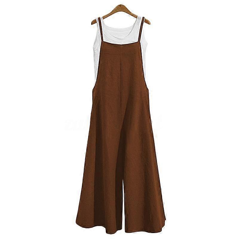 Plus Size Summer Women's Loose One-piece Wide-legged Pants Casual Jumpsuit