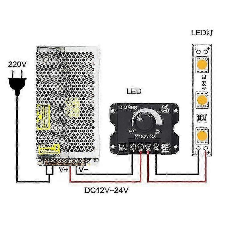 Dc 12v 24v Led Dimmer Switch 30a 360w Voltage Regulator Adjustable Dimmers