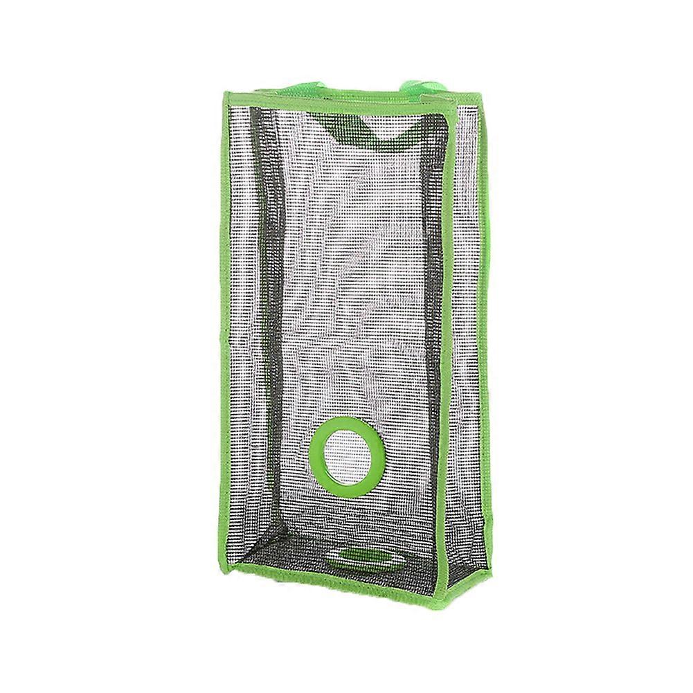 Hanging Reusable Storage Mesh Bag Vegetable Bag for Fruit Garlics Garbage(Green S)