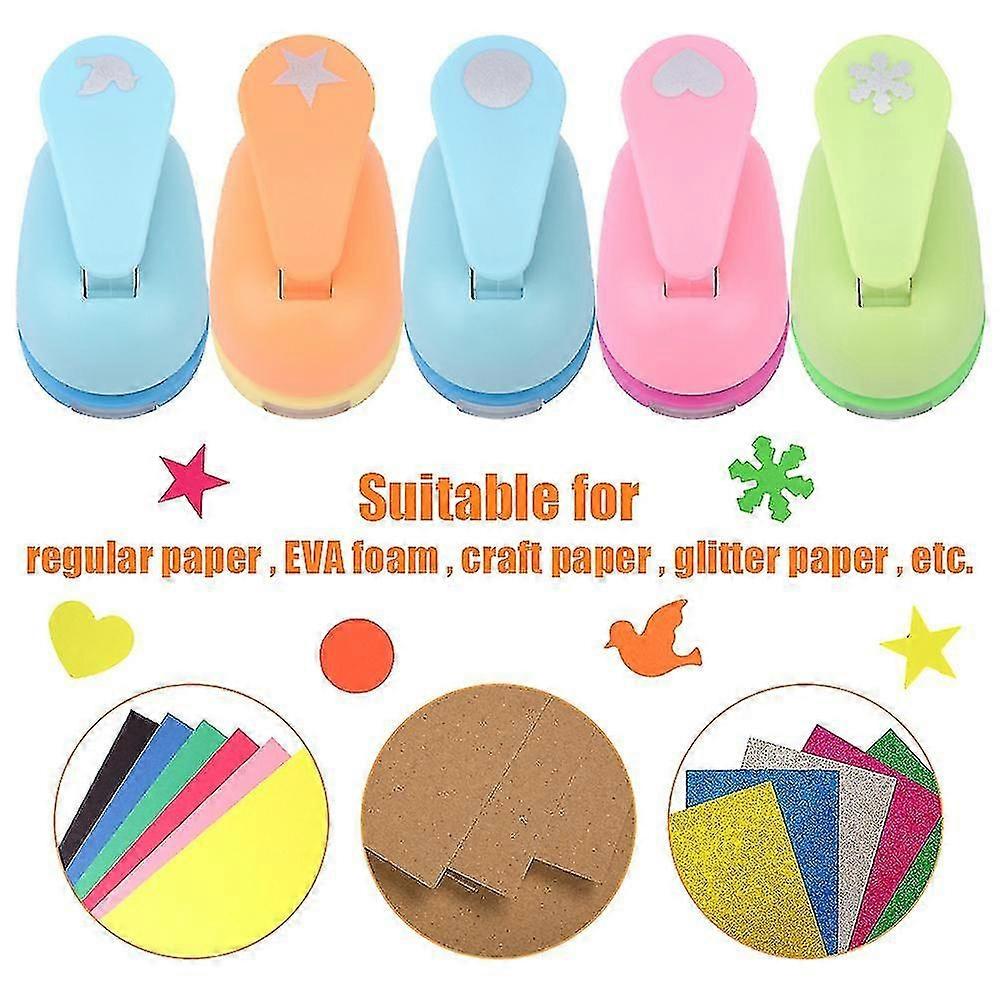 子供用5pcs事務用品スターサークルペーパークラフトホールパンチセットネイルデコレーション-2023taiy