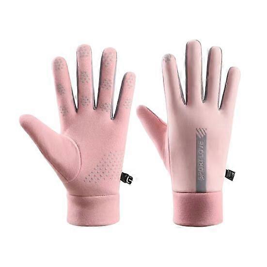 1 Pair Women Winter Gloves Windproof Thick Warm Touch Screen Anti-slip Soft Cold-proof Elastic Wrist Cycling Riding Skiing Gloves