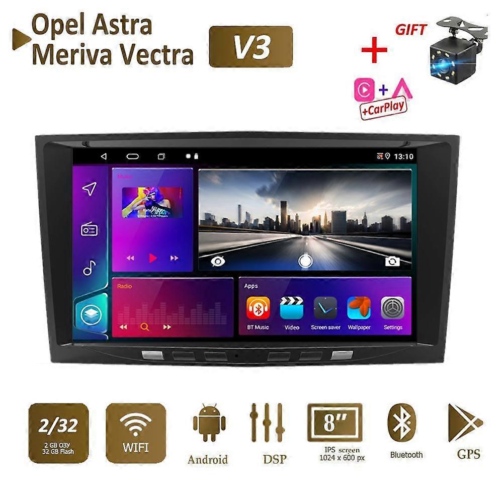 8 Inch Car Radio Android For Opel para Astra Meriva Vectra Antara Zafira Corsa 2 DIN Multimedia Carplay GPS 2+32GB