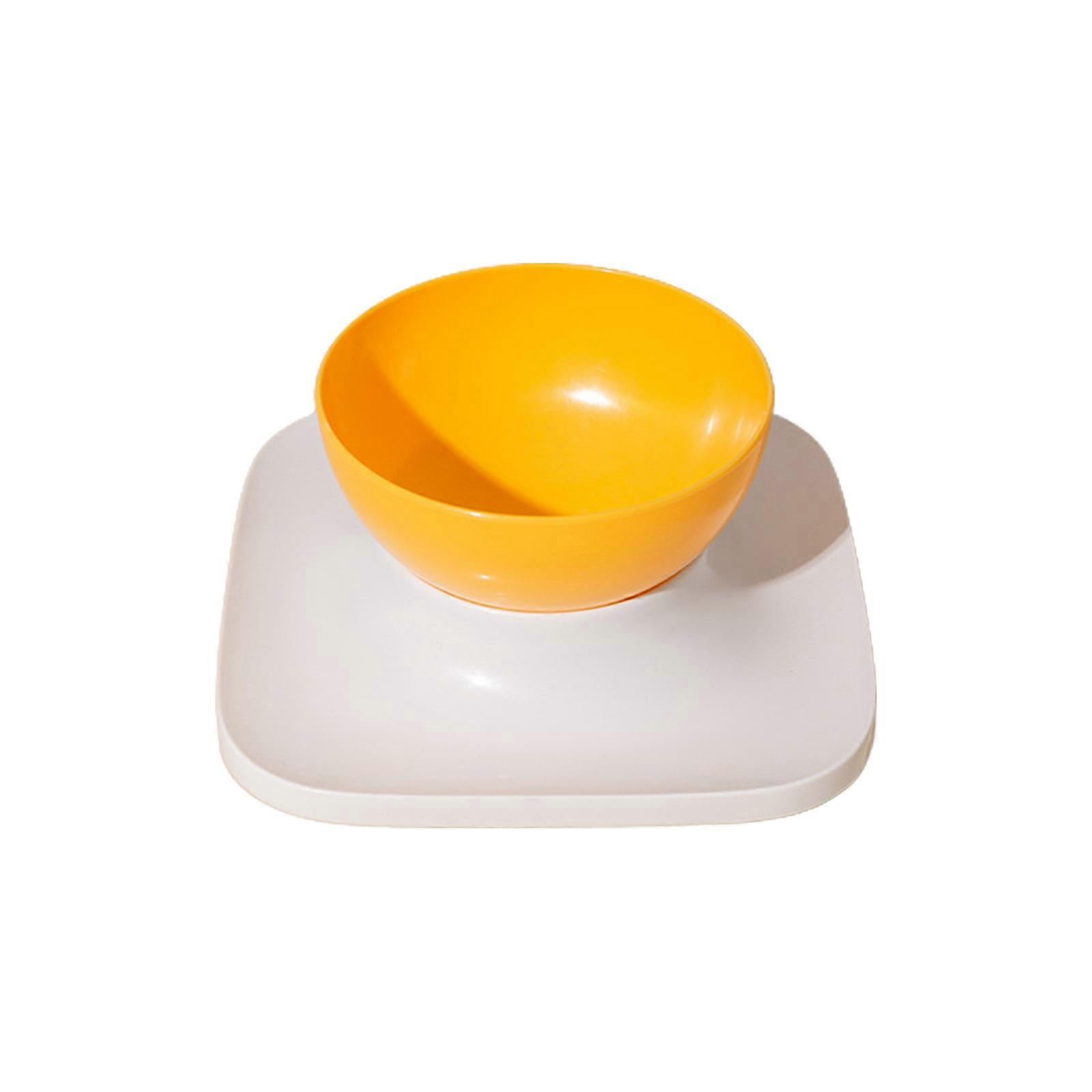 Cats Bowls 15° Tilted Dish Single / Double Plastic Feeding Bowls with Non-Slip Stand for Food and Water Easy to Clean A