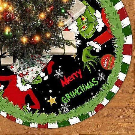 48 Inch Christmas Tree Skirt Collar Grinch Xmas Decoration
