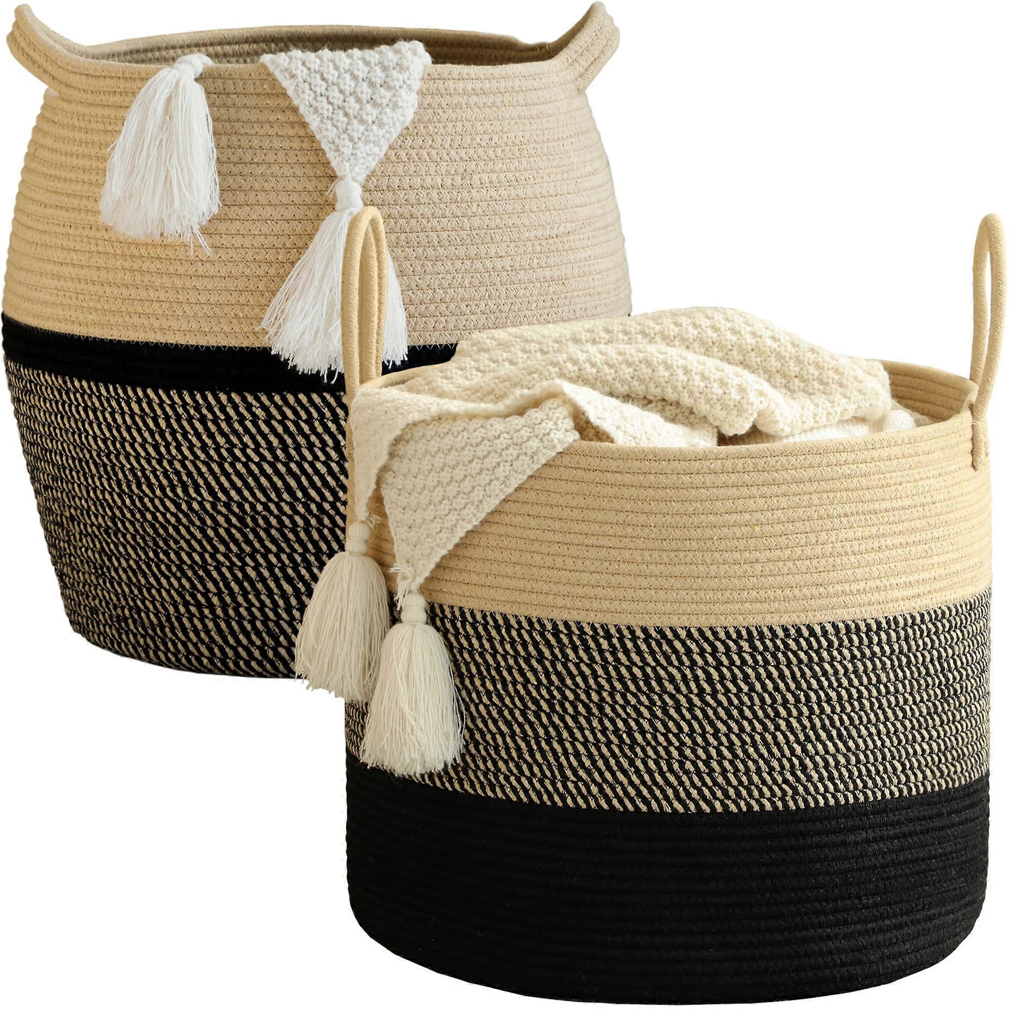 Large Cotton Rope Woven Basket Storage Laundry Hamper
