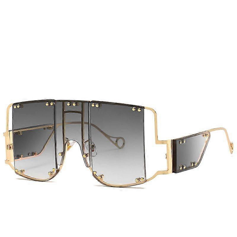 Flat Top oversized slnečné okuliare pre ženy Muži Rivet Mirror Módne okuliare Retro Square Okuliar Odtiene Okuliare Okuliar