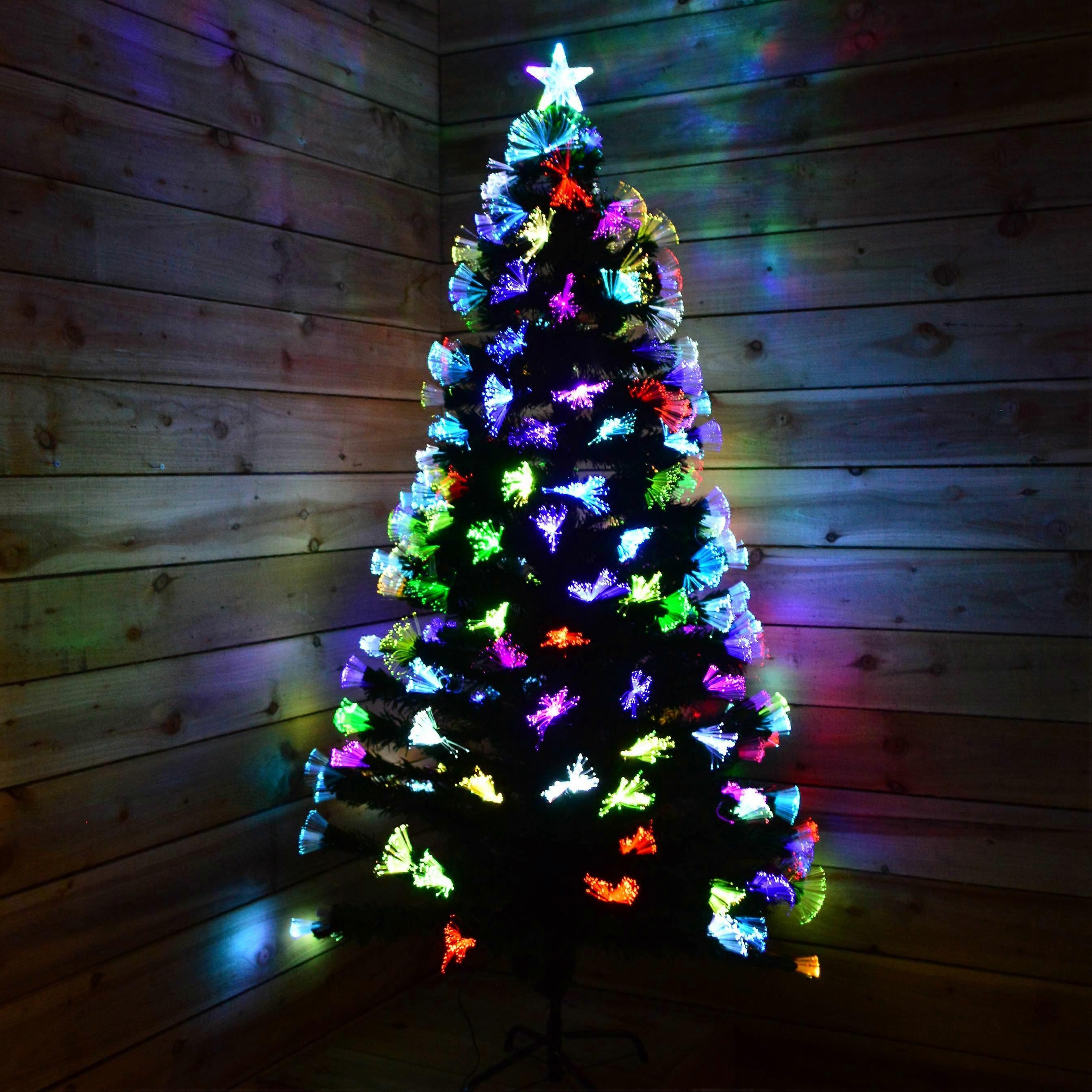 6Ft Christmas Tree With 220 Multi Colour Multi Function Fibre Optic Leds