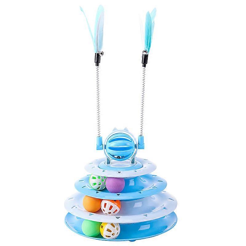 1 Set Interactive Cat Toys for Indoor Cats Entertainment for Adult Cats Cat Tower with 2 Cat Teasers