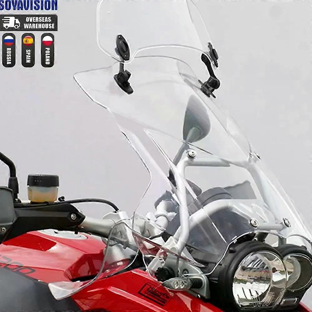 Motorcycle Universal Windshield Extension Adjustable Spoiler Clamp-On Windscreen Deflector compatible for SUZUKI MAXP