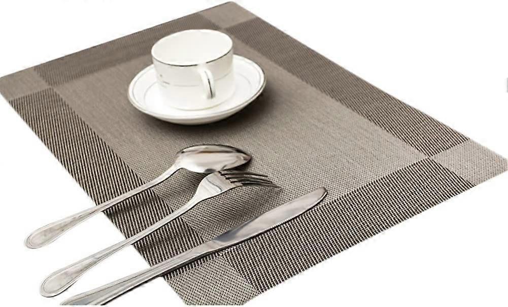 PVC Non slip Placemats Set Heat Resistant Dining Table Kitchen Mats Set of 4