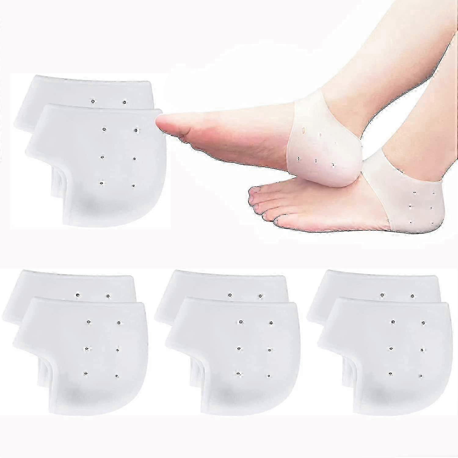 10 أزواج من واقيات الكعب المصنوعة من السيليكون ، جوارب الكعب المصنوعة من السيليكون لتوتنهام الكعب ، التهاب اللفافة الأخمصية ، لتخفيف آلام الكعب ، الكعب المتصدع الجاف - JA
