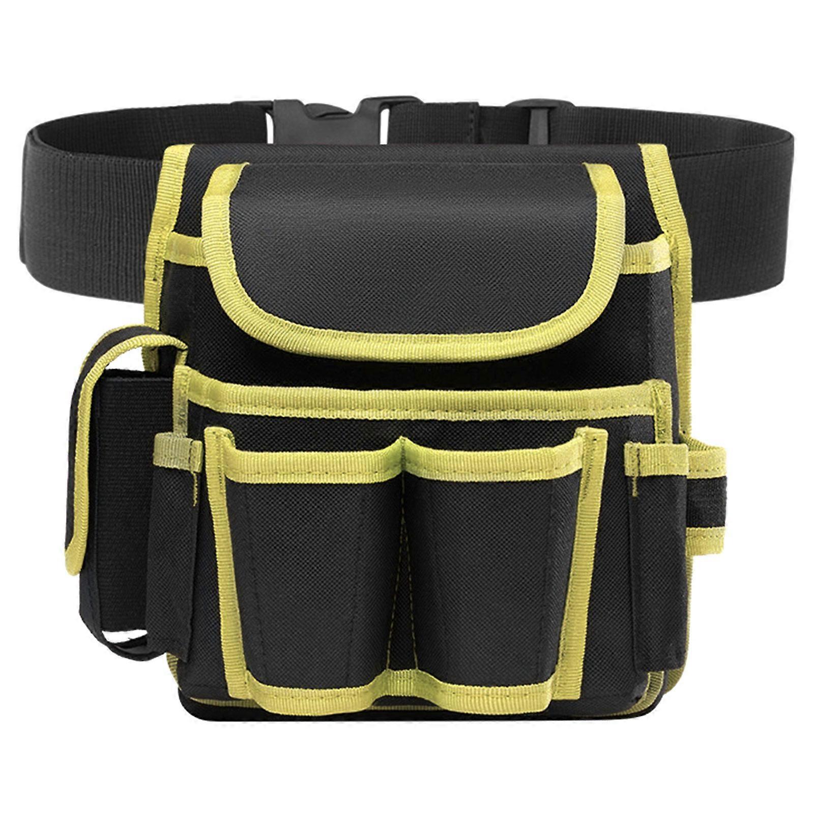 Hardware Tool Storage Belt Bag Pouch Multifunctional Electrician Tool Bag with Adjustable Waist Belt Tool Storage Pouch Yellow