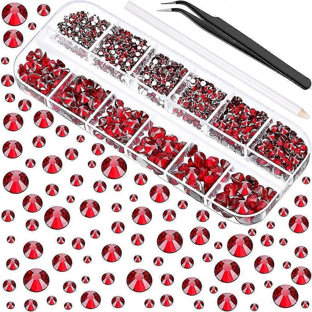 2000pcs Flat Back Round Crystal Rhinestones, 6 Sizes (1.5-6mm)
