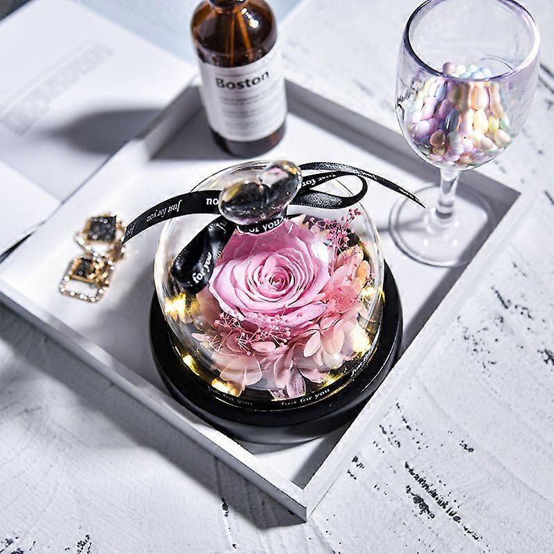 ガラスのドームの美女と野獣のローズランプ、LEDフォーエバーギャラクシーローズ造花、女の子の女性のための母の日ママギフトクリスマスアニバーサリー