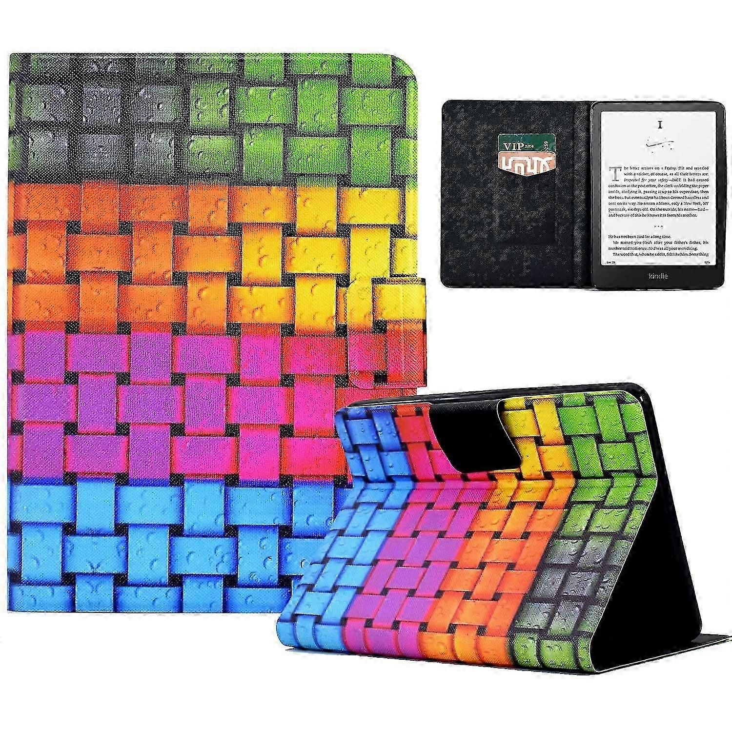 For Amazon Kindle Paperwhite (2024) Case Stand Pattern Printed Leather Cover - Colorful Tiger