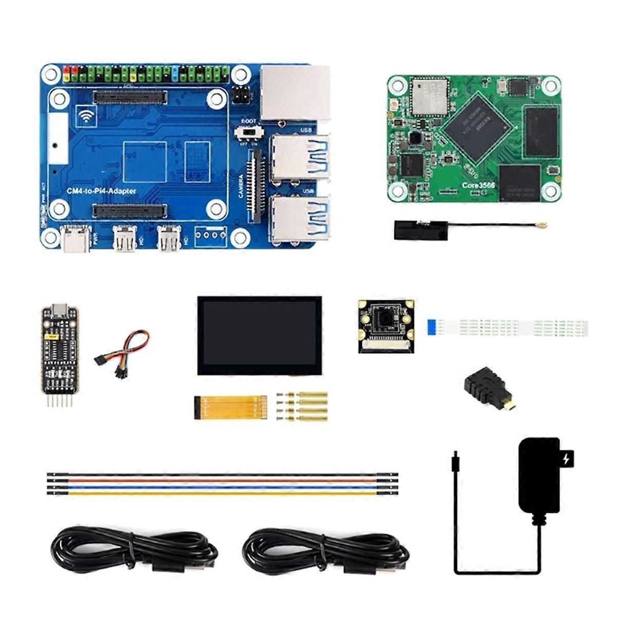 Core3566 Module Kit RK3566 Quad-Core Processor High-Performance Computing with 4.3-Inch Touch Screen EU PLUG