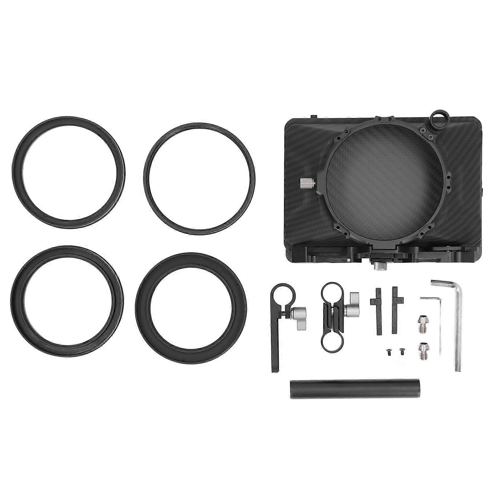 FOTGA Matte Box Fibre de carbone Mini Lightweight Multiple Interfaces Matte Box pour objectif de caméra