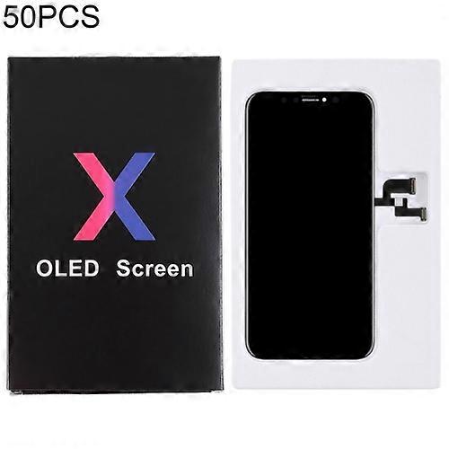 50 PCS Cardboard Packaging Black Box for iPhone X LCD Screen