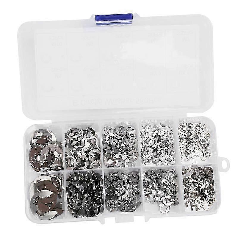 2026 NEW 580PCS Stainless Steel 304 E-Type Retaining Ring E-Buckle Spring Washer M1.5-M10 10 Specifications