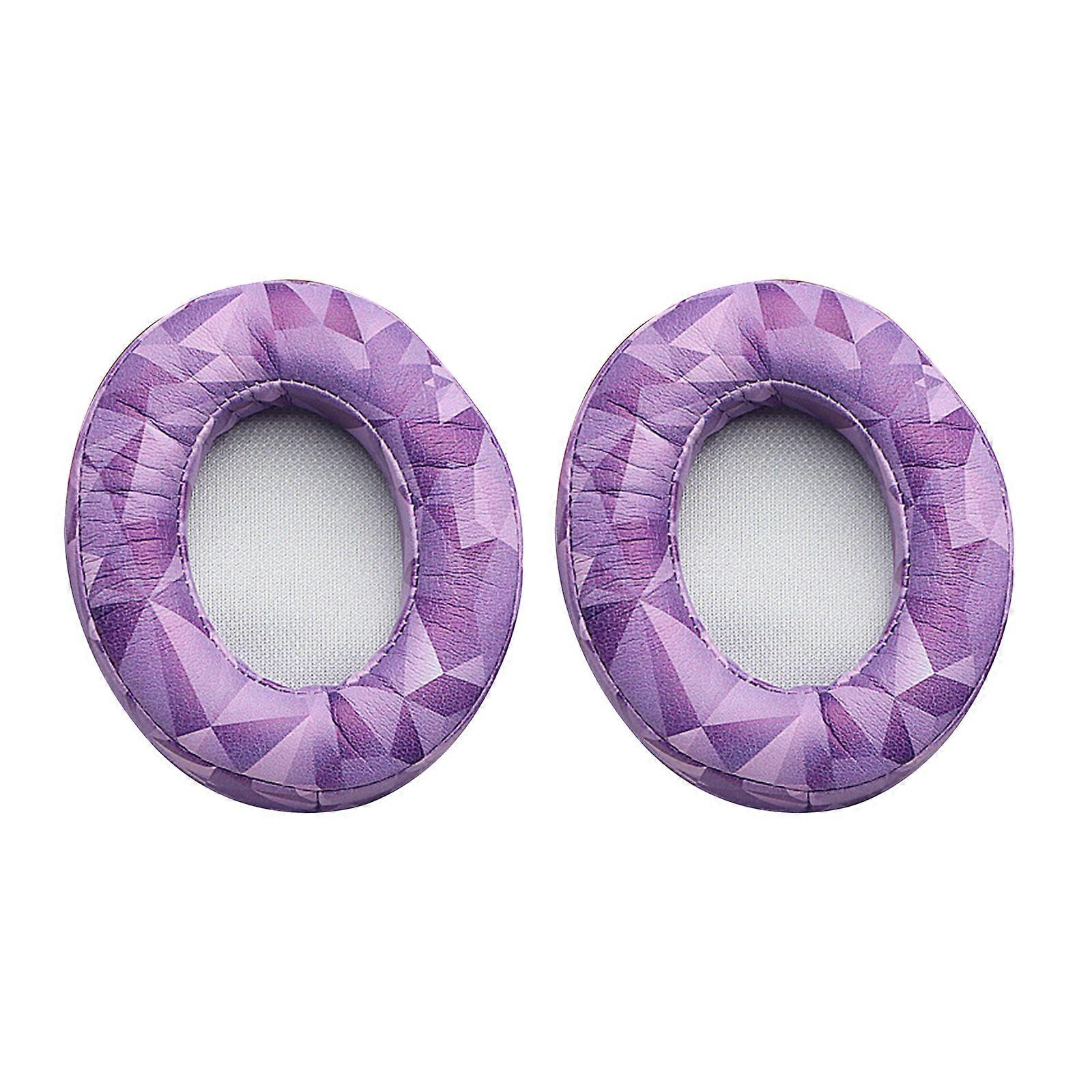ポータブルオーディオイヤーパッドカバーforBeats Studio 2.0 3.0ヘッドフォンイヤーパッドクッションパッド取り付けが簡単紫色のカモフラージュ
