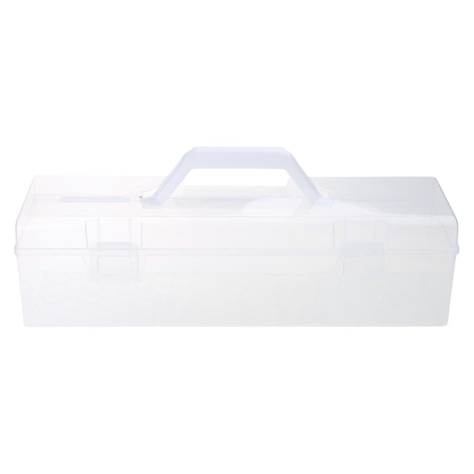 Storage Container Plastic Storage Case for Tools and Art Supplies Hand Tools and Accessories Clear Lid and Top Handle