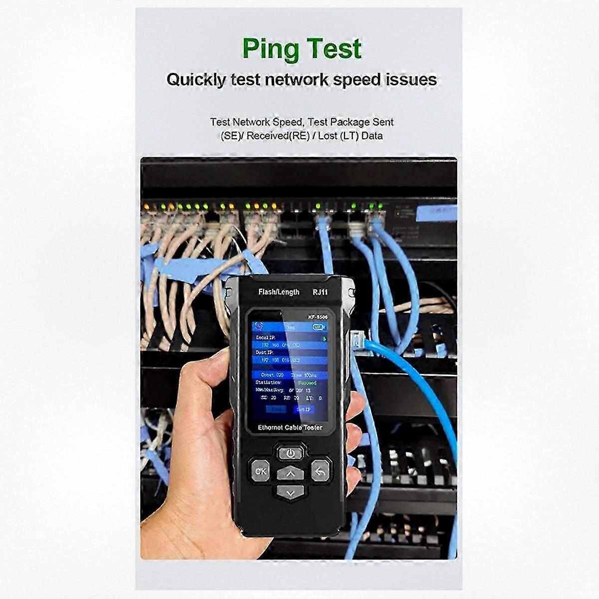 Multifunctional Network Cable Tester with IP Scan and Port Speed Detection for Ethernet Diagnostics