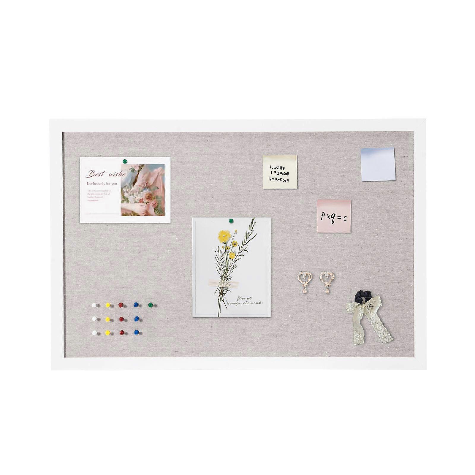 30 « x20 » tableau en liège blanc avec surface en lin tableau d’affichage mural élégant pour la maison, l’école, le bureau