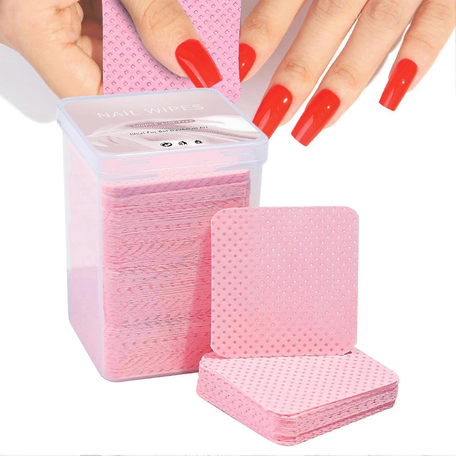 Nail Lint Wipes, 200 Poland Decal Pads For Nails, cleaning handkerchiefs, soft and square floor wipes for eyelash glue, nail polishing pads