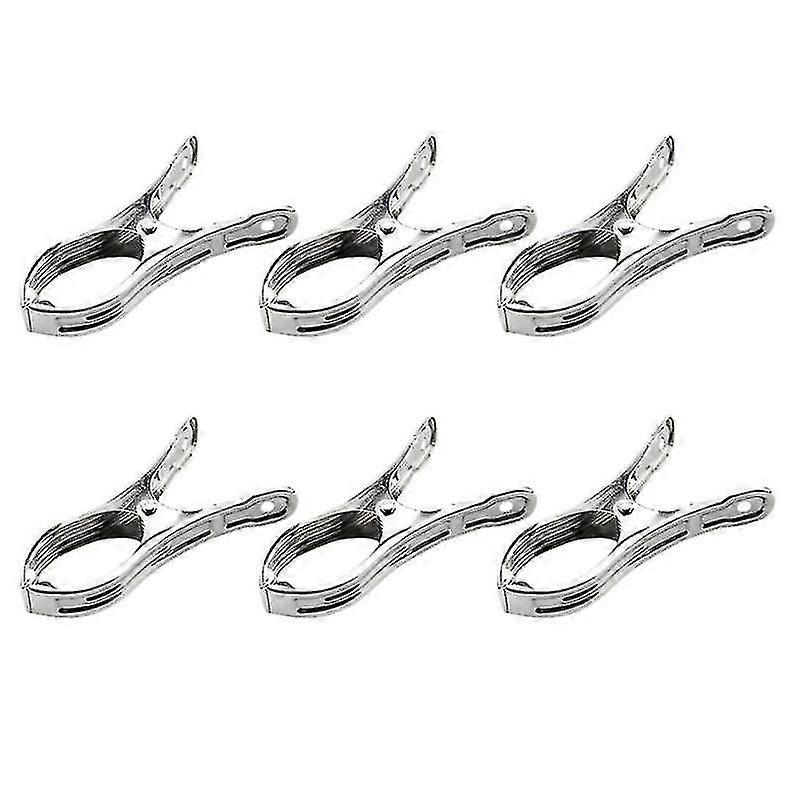 6pcs Stainless Steel Clothes Clips