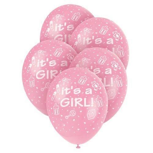 Unique Party Its A Girl Latex Baby Shower Balloons (Pack of 5)