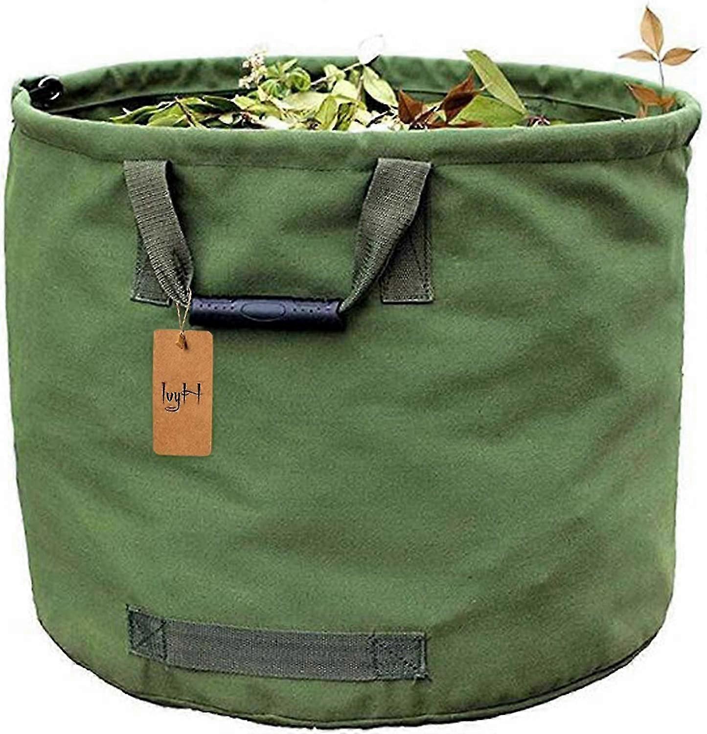 Garden Waste Bags Heavy Duty with Handles,Green Leaf Bag with Military Canvas Fabric