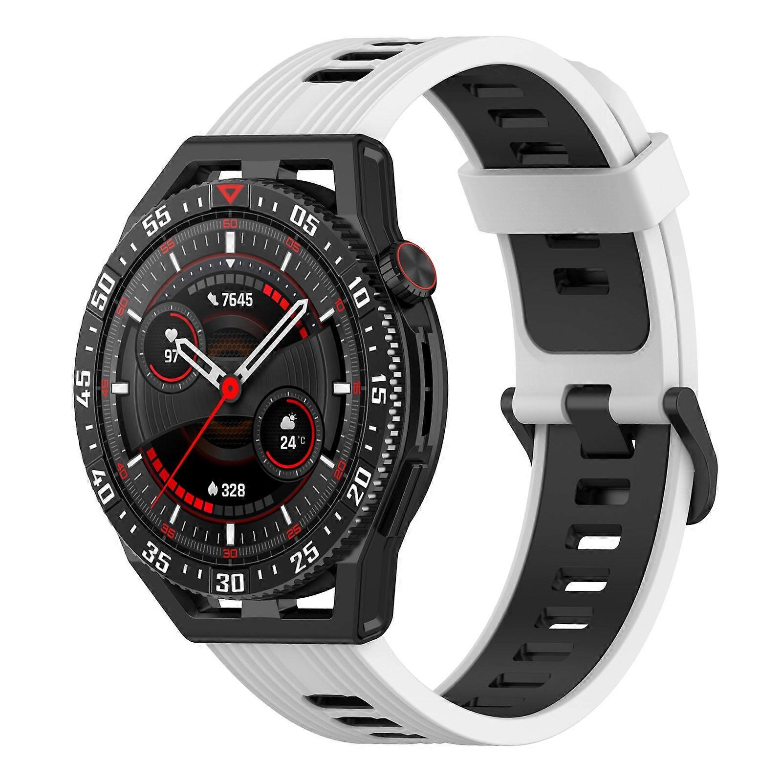 For Huawei Watch GT 3 SE 22mm Two-color Stripe Silicone Watch Band
