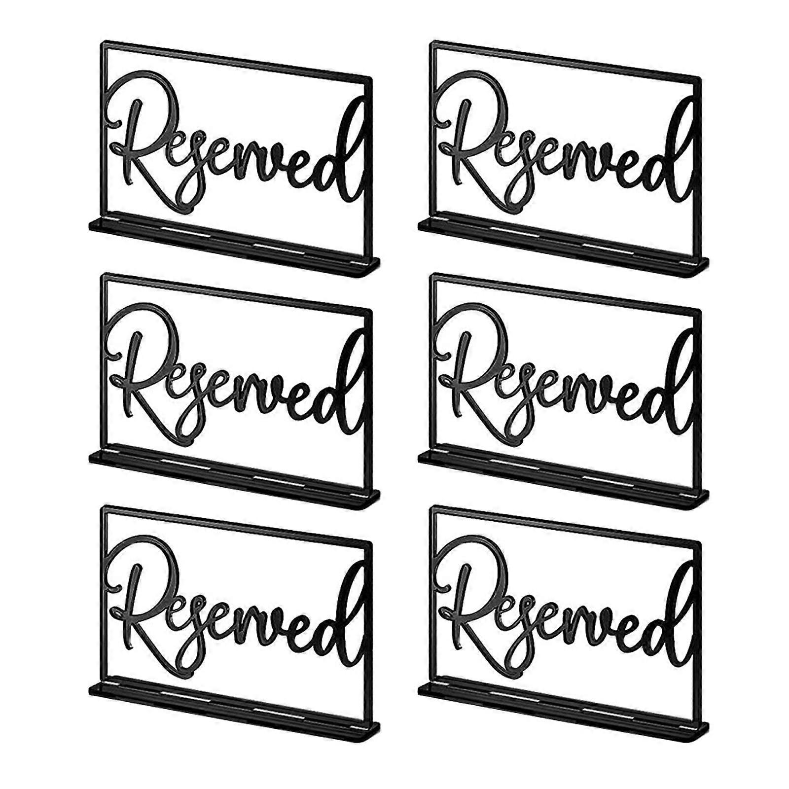 6x Reserved Table Signs Reservation Stand for Restaurant