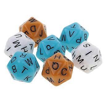 Dados do alfabeto de 20 lados Language Arts, pacote de 7