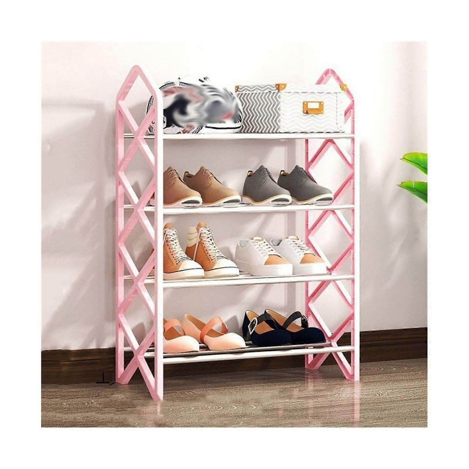 Shoes Rack Freestanding Shoe Rack, 4Tier Shoe Rack Storage Shelf with Steel Pipes Frame