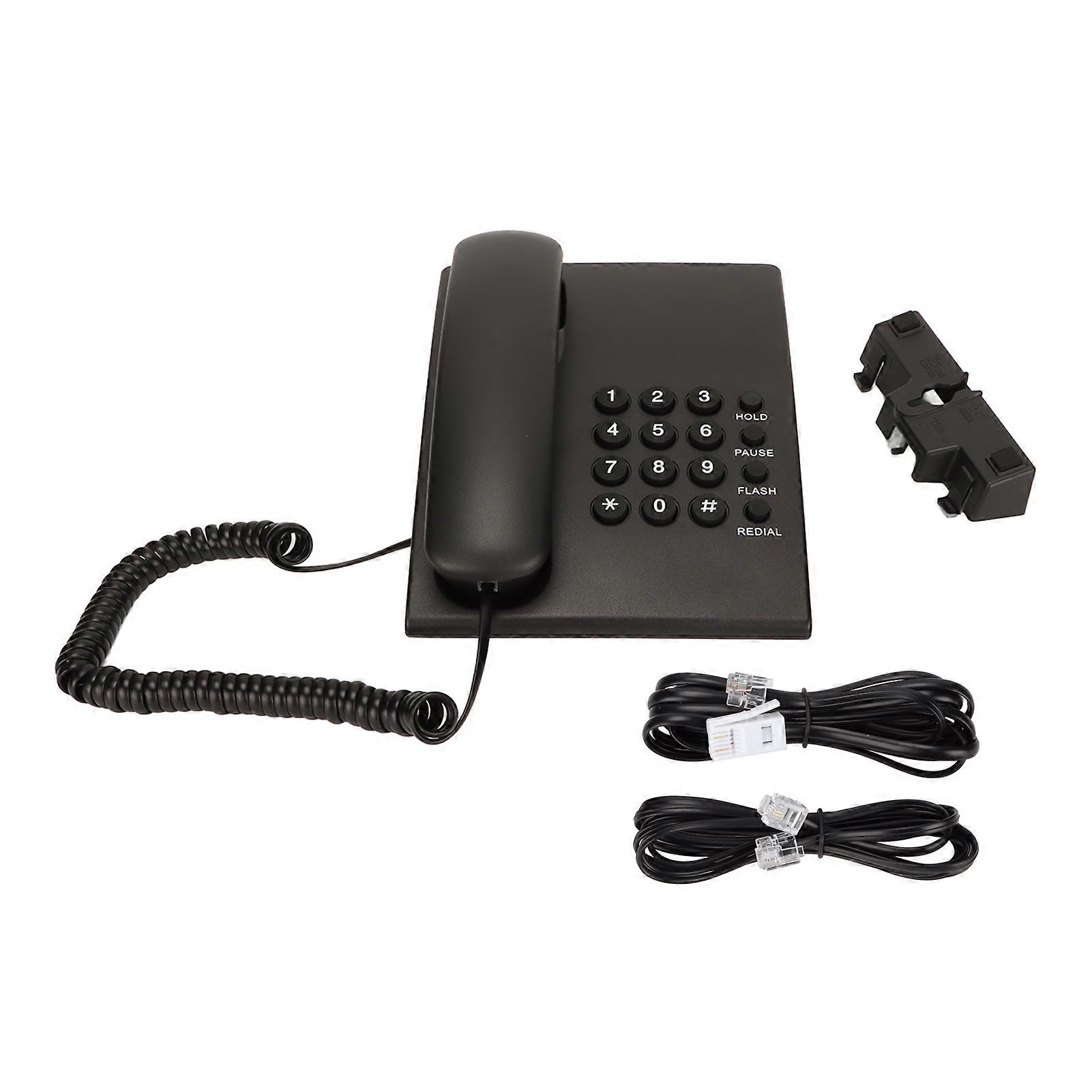 Desktop Wall Mounted Corded Telephone Home Office Fixed Phone Hands Free Mute Function Last Number Redial P T Mode