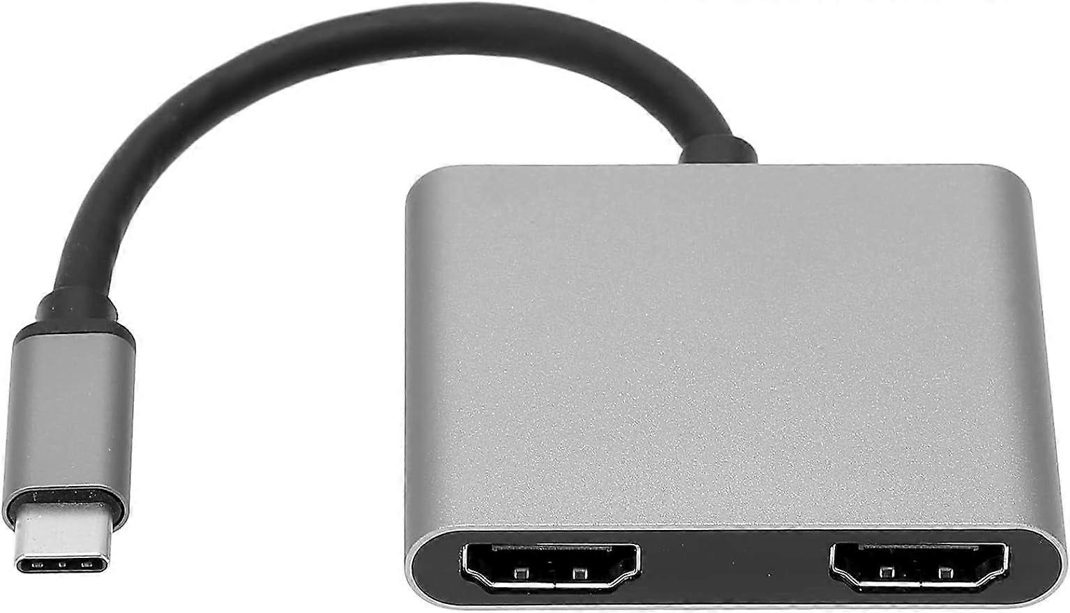 2025 Latest Model 4K 4 in 1 USB C to Dual HDMI Converter, MultiScreen Power Adapter Hub, USB3.0