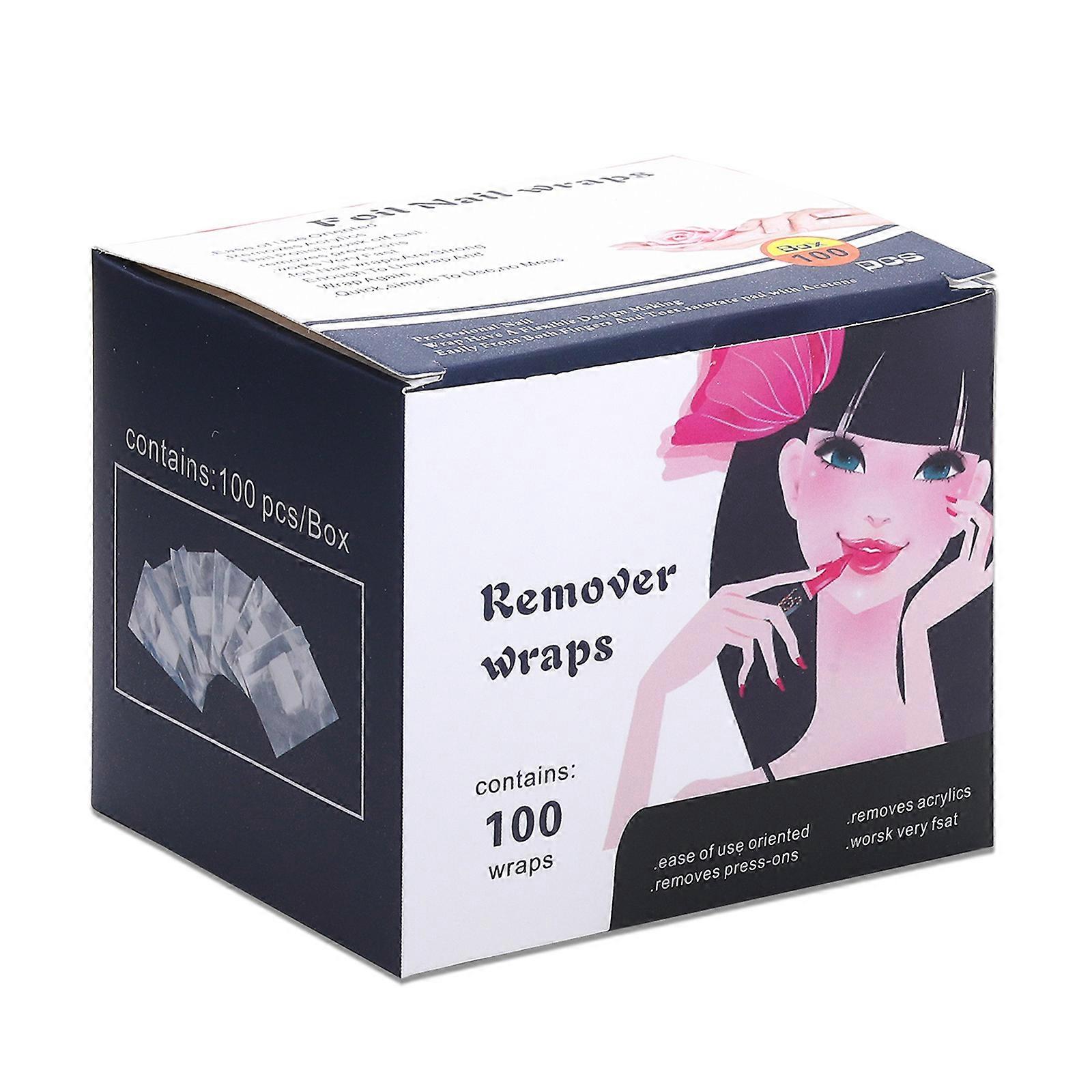 Dissolvant Rapide Et Facile De Gel 100Pcs Enveloppe De Feuille D’aluminium Avec Tampon De Coton Manucure Accessoires De Retrait