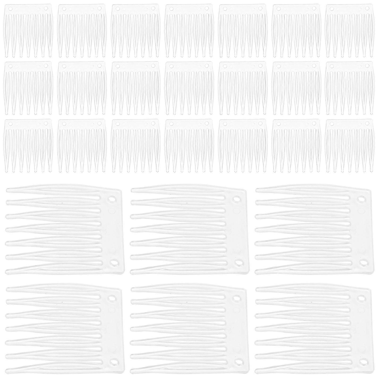 100pcs Plastic Fork Wig Accessories Clips Wig Combs Wig Caps Accessory (White)