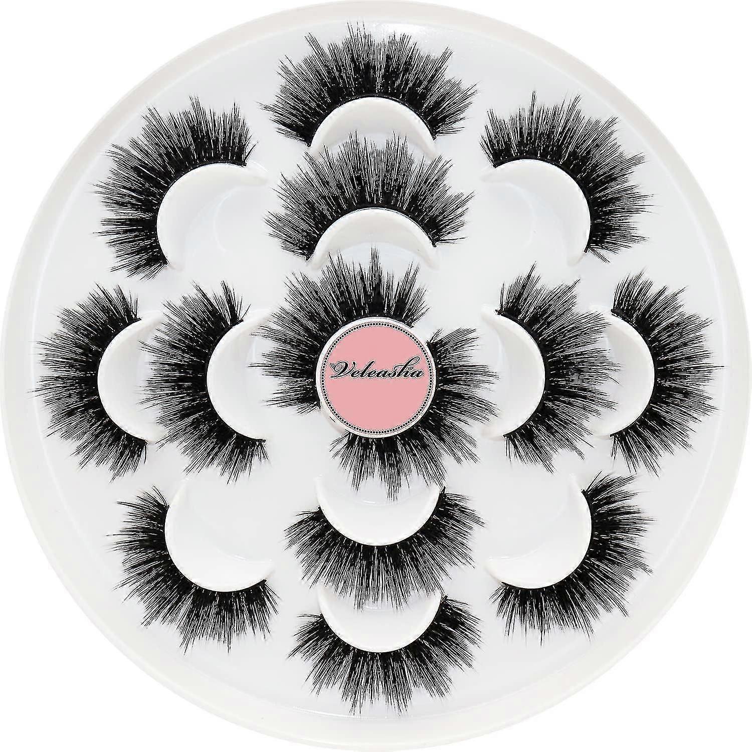 Lashes Natural Look False Eyelashes 7 Pairs 5D Faux Mink Lashes Handmade Luxurious Volume Fluffy Fake Eyelashes | Wing