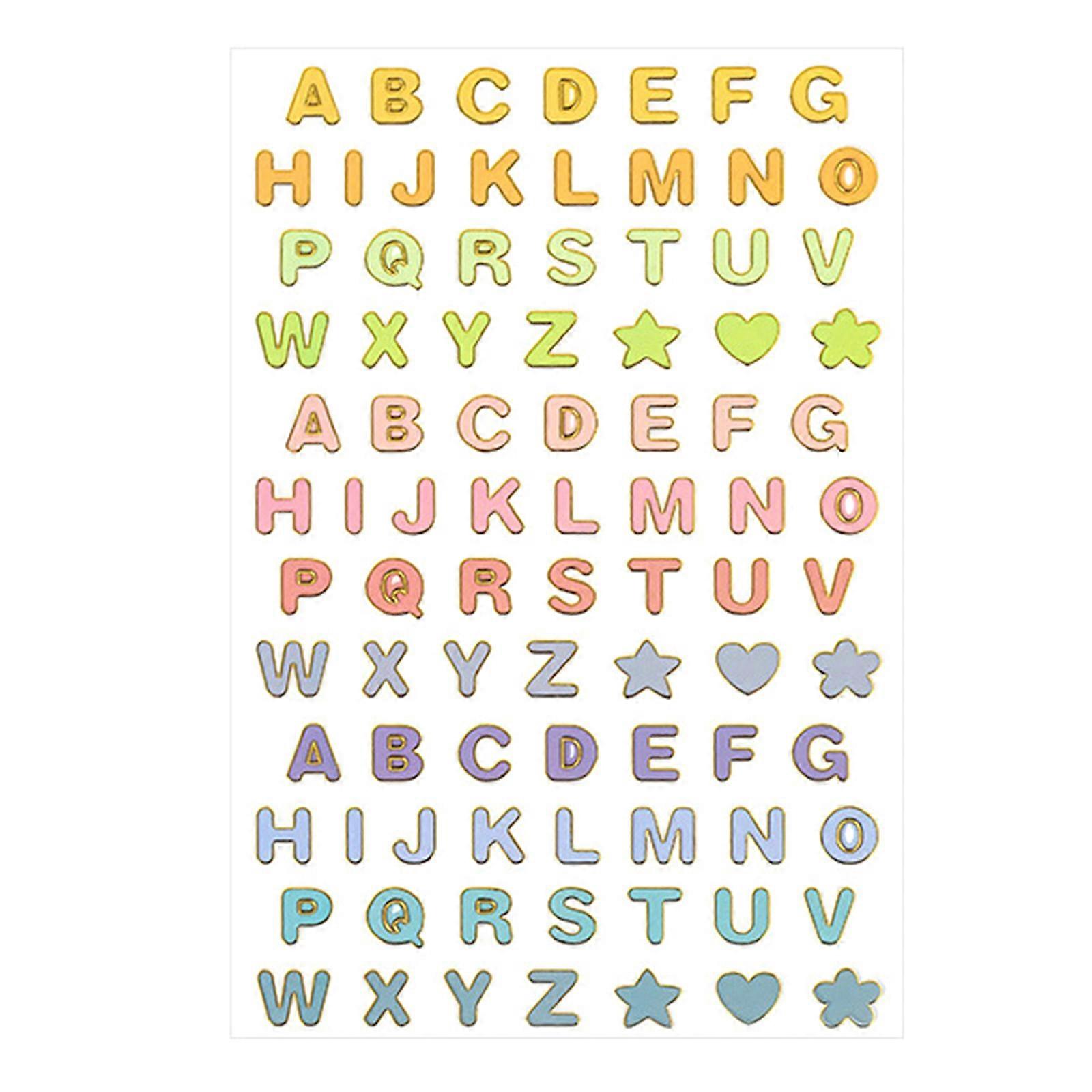 Uppercase Letter Letters Numbers Stickers Self-Adhesive 26 Letters Numbers DIY Decoration Multicolor for Scrapbooking