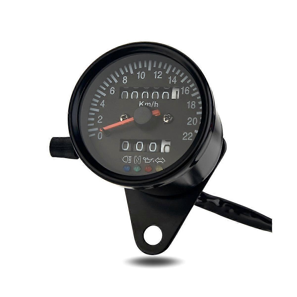 Cafe Retro Motorcycle Modified Gauge Led Indicator Mechanical Speedometer Odometer 220km/h
