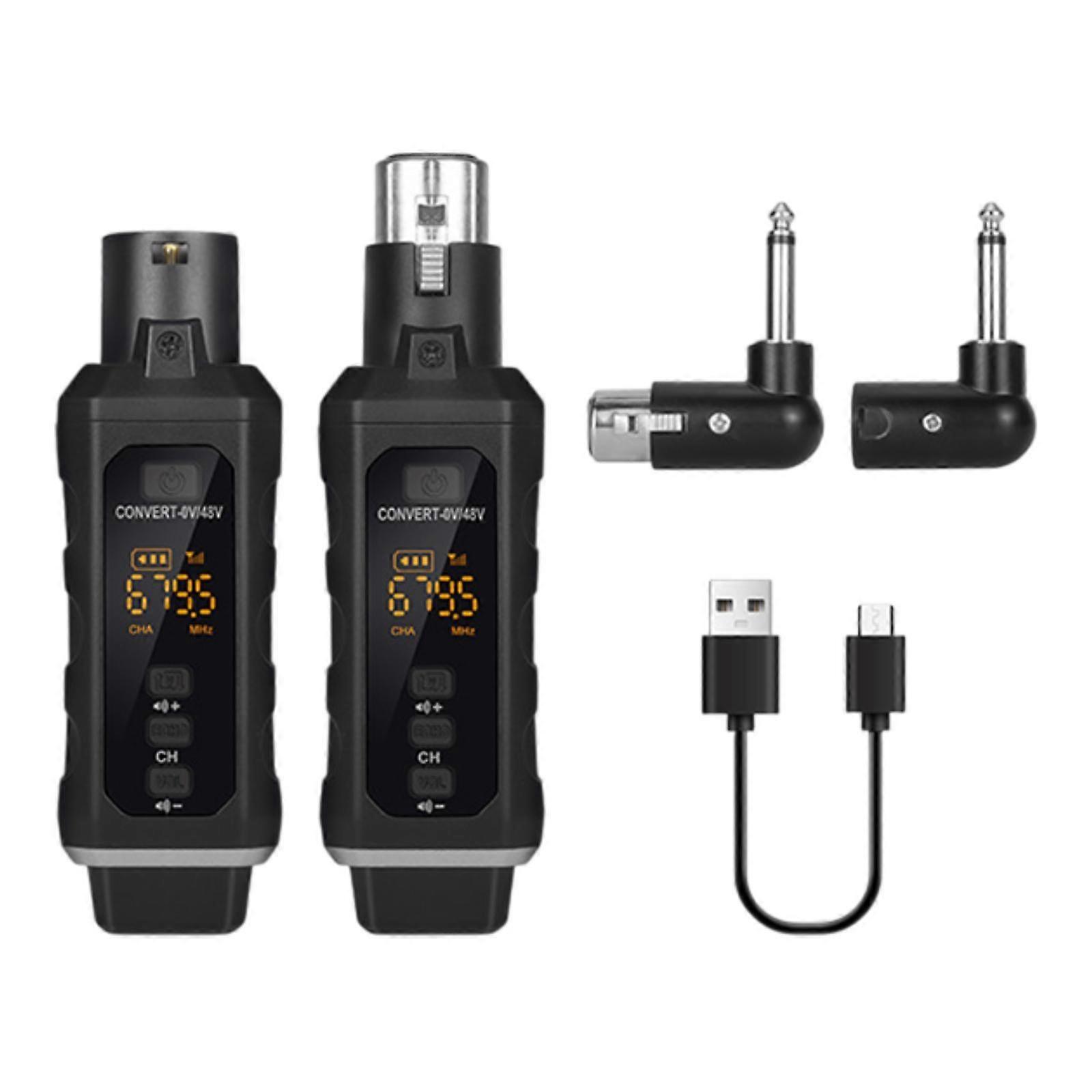 Trasmettitore e ricevitore per chitarra Sistema di adattatori XLR cordless con schermo LED